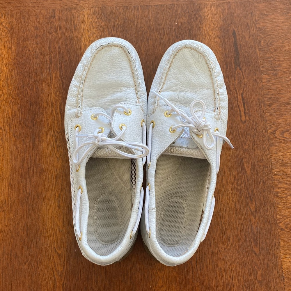 White Sperry Boat Shoes - SZ 9